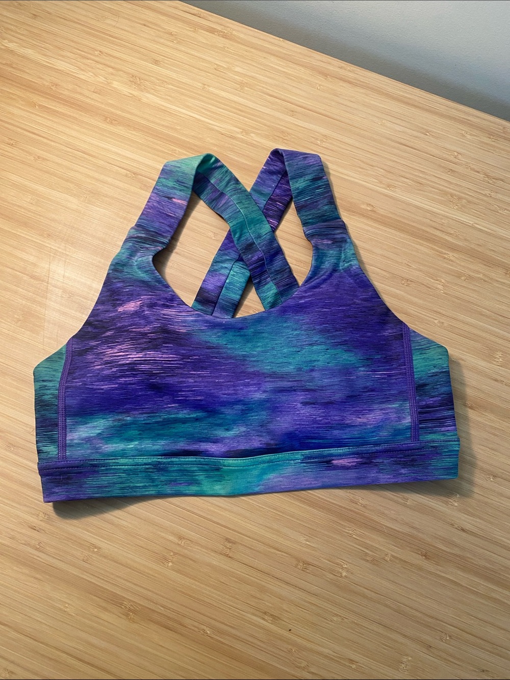 lululemon athletica Strappy Crossback Sports Bra in Purple & Teal